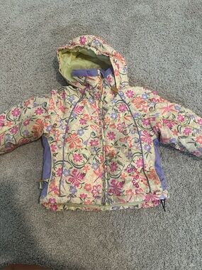Dragonflies Kids Floral Hooded Winter Jacket